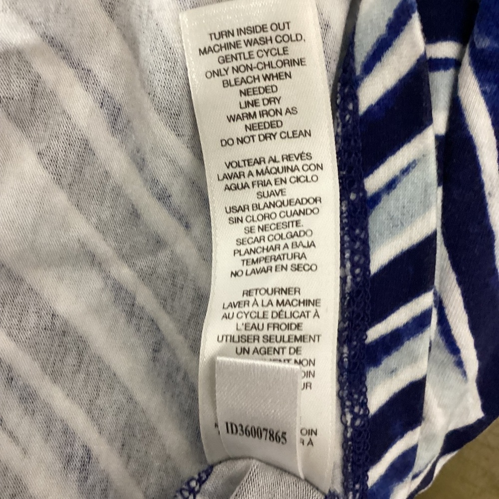CHICO'S SIZE 3 (XL) JERSEY KNIT KIMONO TOP BLUE GEOMETRIC PRINT - Picture 9 of 10